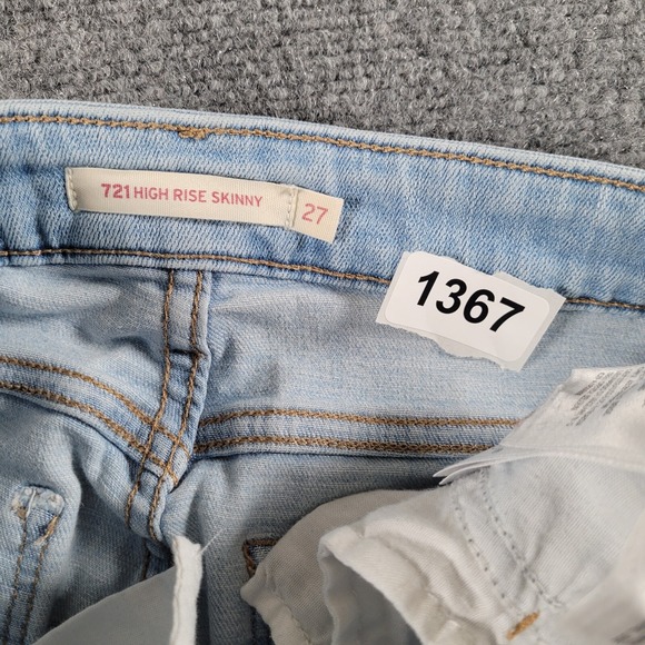 Levis 721 Cut Offs Womens (Size 27 Label) 721 High Rise Shorts Skinny 5 Pocket - Picture 5 of 5